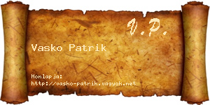Vasko Patrik névjegykártya